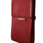 Dolce & Gabbana Red Leather Wallet Keyring Pouch Slot Pocket Wallet