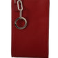 Dolce & Gabbana Red Leather Wallet Keyring Pouch Slot Pocket Wallet