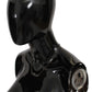 John Galliano Silver Gray Steel Crystal Branded Charm Pendant Necklace