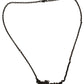 John Galliano Silver Gray Steel Crystal Branded Charm Pendant Necklace