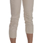 Dondup Beige Cotton Stretch Low Waist Skinny Cropped Capri Jeans