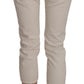 Dondup Beige Cotton Stretch Low Waist Skinny Cropped Capri Jeans