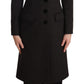 Dolce & Gabbana Gray Wool Cashmere Coat Crest Applique Jacket
