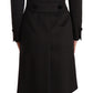 Dolce & Gabbana Gray Wool Cashmere Coat Crest Applique Jacket