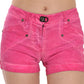 PLEIN SUD Pink Mid Waist Cotton Denim Mini Shorts