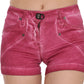 PLEIN SUD Pink Mid Waist Cotton Mini Denim Shorts