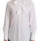 Dolce & Gabbana White Turtle Neck Long Sleeve Polo Shirt