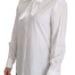 Dolce & Gabbana White Turtle Neck Long Sleeve Polo Shirt