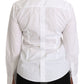 Dolce & Gabbana White Collared Long Sleeve Polo Shirt