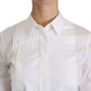 Dolce & Gabbana White Collared Long Sleeve Polo Shirt