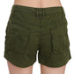 PLEIN SUD Green Mid Waist 100% Cotton Mini Shorts