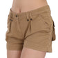 PLEIN SUD Brown Mid Waist 100% Cotton Mini Shorts