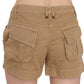 PLEIN SUD Brown Mid Waist 100% Cotton Mini Shorts