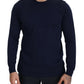 Paolo Pecora Milano Blue Cotton Crewneck Pullover Sweater