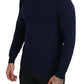 Paolo Pecora Milano Blue Cotton Crewneck Pullover Sweater