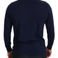 Paolo Pecora Milano Blue Cotton Crewneck Pullover Sweater