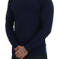 Paolo Pecora Milano Blue Cotton Crewneck Pullover Sweater