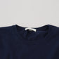 Paolo Pecora Milano Blue Cotton Crewneck Pullover Sweater