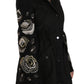 John Richmond Floral Sequined Beaded Hooded Jacket Coat
