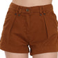 PLEIN SUD Brown Mid Waist Cotton Denim Mini Shorts
