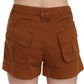 PLEIN SUD Brown Mid Waist Cotton Denim Mini Shorts