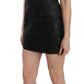John Richmond Black Leather Studded Mini Shift Dress