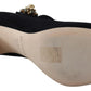Dolce & Gabbana Black Suede Crystal Heels Mary Jane Shoes