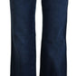 Just Cavalli Blue Low Waist Flared Leg Cotton Denim Jeans