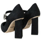 Dolce & Gabbana Black Brocade High Heels Mary Janes Shoes