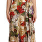 Dolce & Gabbana Beige One Shoulder Floral Mid Length Dress