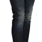 Acht Blue Washed Low Waist Skinny Cropped Denim Pant