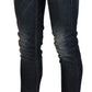 Acht Blue Washed Low Waist Skinny Cropped Denim Pant