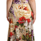 Dolce & Gabbana Beige One Shoulder Floral Mid Length Dress