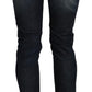 Acht Blue Washed Low Waist Skinny Cropped Denim Pant