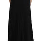 John Richmond Black Crystal Leather Gown Flare Dress