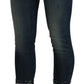 Acht Blue Washed Low Waist Skinny Cropped Denim pant