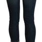 Acht Blue Washed Low Waist Skinny Cropped Denim pant