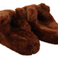 Dolce & Gabbana Brown Teddy Bear Slippers Sandals Shoes