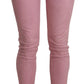 Acht Pink Mid Waist Skinny Stretch  Denim Pant