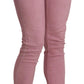 Acht Pink Mid Waist Skinny Stretch  Denim Pant