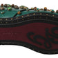 Dolce & Gabbana Green Leather Crystal Dress Broque Shoes