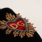 Dolce & Gabbana Black DG Sacred Heart Patch Slip On Flat Shoes
