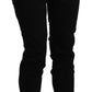 Acht Black High Waist Skinny Cropped Cotton Capri Pant