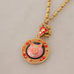 Dolce & Gabbana Gold Brass Chain SUPER PIG Pendant Logo Necklace