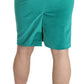 GF Ferre Green Solid Twill Knee Length Pencil Midi Skirt
