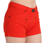 PLEIN SUD Orange Mid Waist Cotton Denim Mini