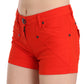 PLEIN SUD Orange Mid Waist Cotton Denim Mini