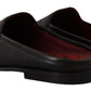 Dolce & Gabbana Black Leather Caiman Sandals Slides Slip Shoes