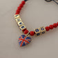 Dolce & Gabbana Red Blue Beaded DG LOVES LONDON Flag Branded Bracelet