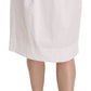 L'Autre Chose White Jacquard Plain Weave Stretch Midi Skirt
